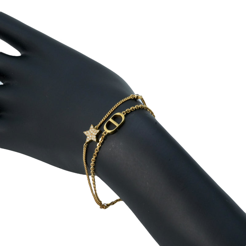 Dior Petit CD Double Bracelet Star Rhinestone - Gold Plated