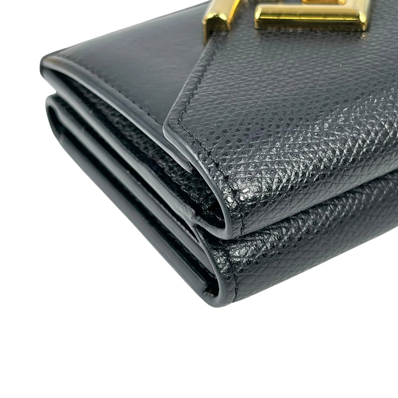 FENDI FF Diamond Tri-fold Compact Wallet - Black
