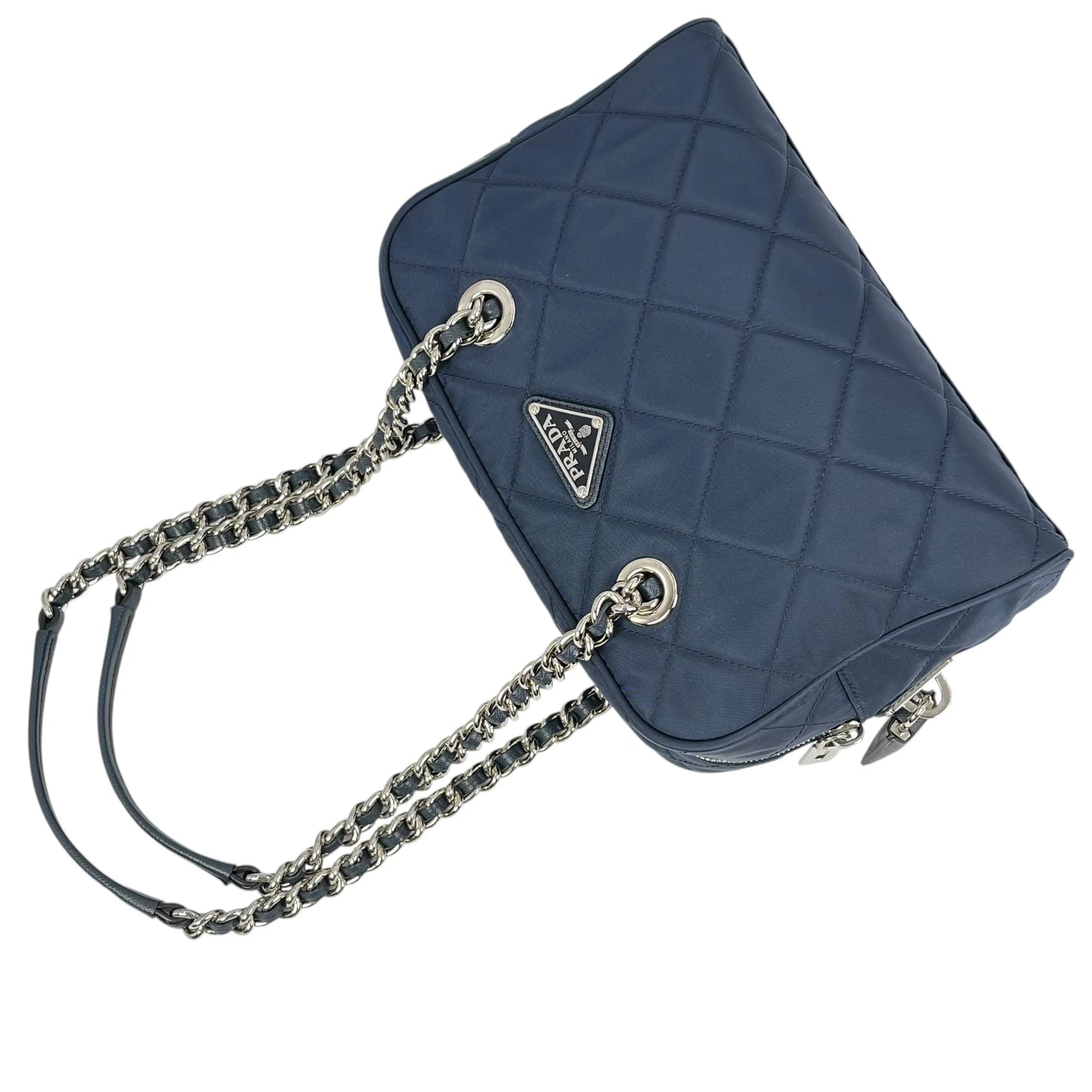 PRADA Nylon Quilting Chain Shoulder Bag - Navy