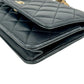 CHANEL Materasse Lambskin Chain Wallet Shoulder Bag - Black