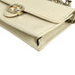 GUCCI Interrocking G Chain Wallet Shoulder Bag - Cream White