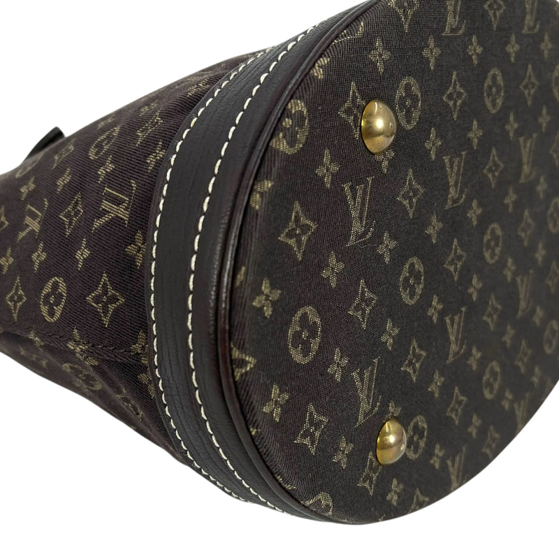 Louis Vuitton Monogram Mini Lin Bucket Bag Hand Bag - Darkbrown