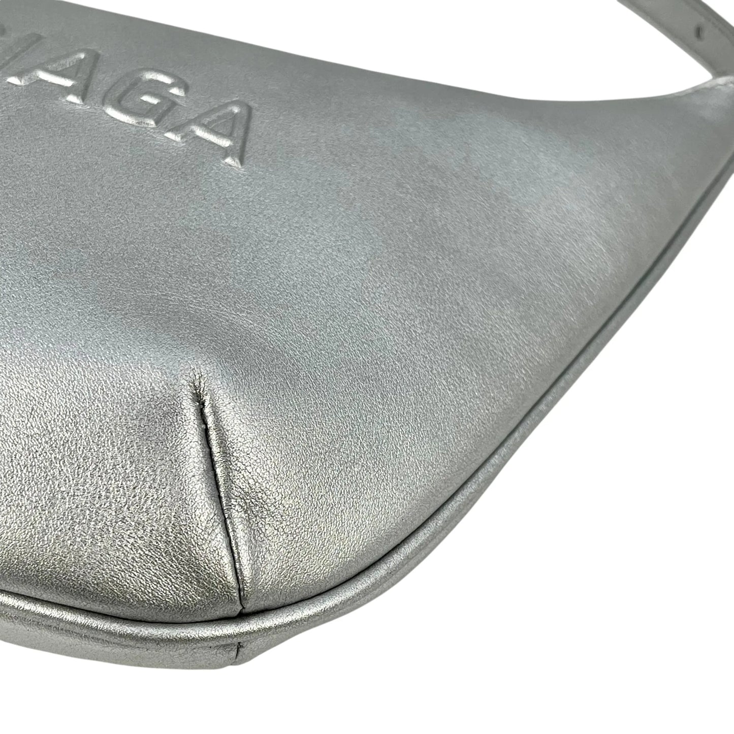 BALENCIAGA Mary Kate Leather Shoulder Bag - Silver
