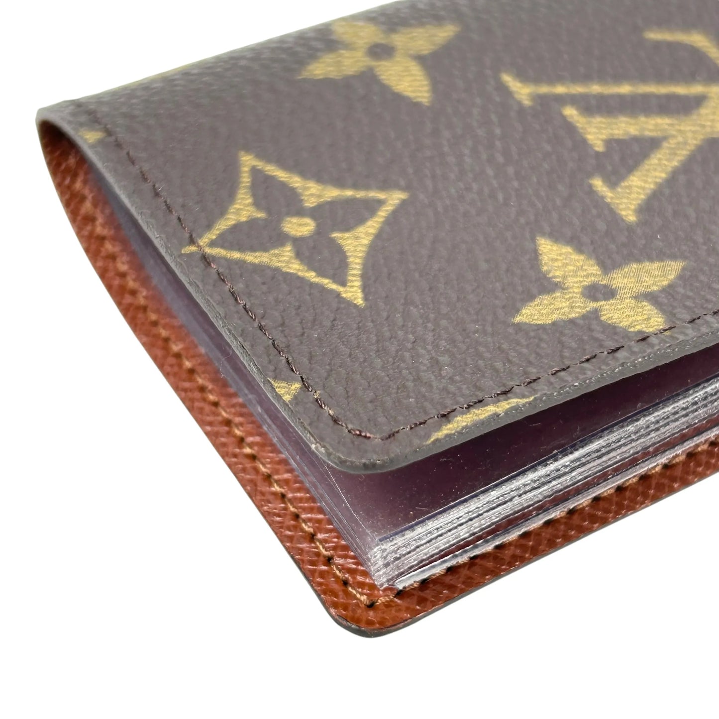 LOUIS VUITTON Porte Carte Credit Pression Monogram Canvas Card Case - Dark Brown 