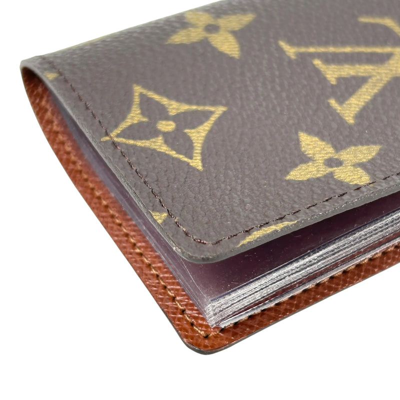 LOUIS VUITTON Porte Carte Credit Pression Monogram Canvas Card Case - Dark Brown 