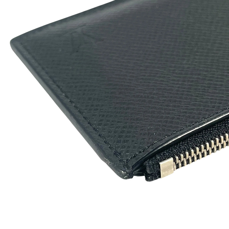 LOUIS VUITTON Taiga Leather Card Case and Coin Purse - Black 