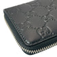 GUCCI GG Leather Round Zip Coin Case - Black 