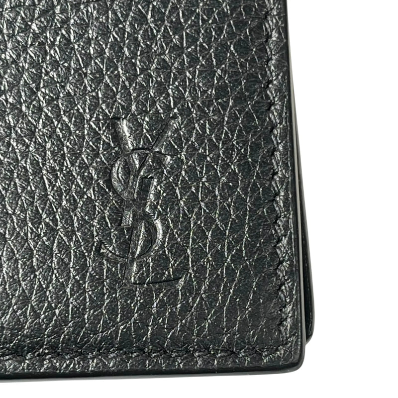 SAINT LAURENT Leather Card Case - Black 