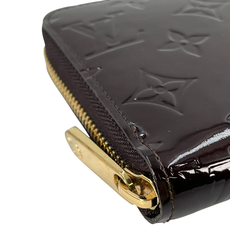 LOUIS VUITTON Monogram Vernis Zippy Wallet Long Wallet - Dark Brown 