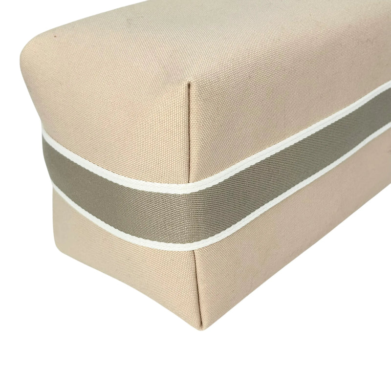 HERMES Bridesmaid Black GM Cotton Canvas Pouch - Beige