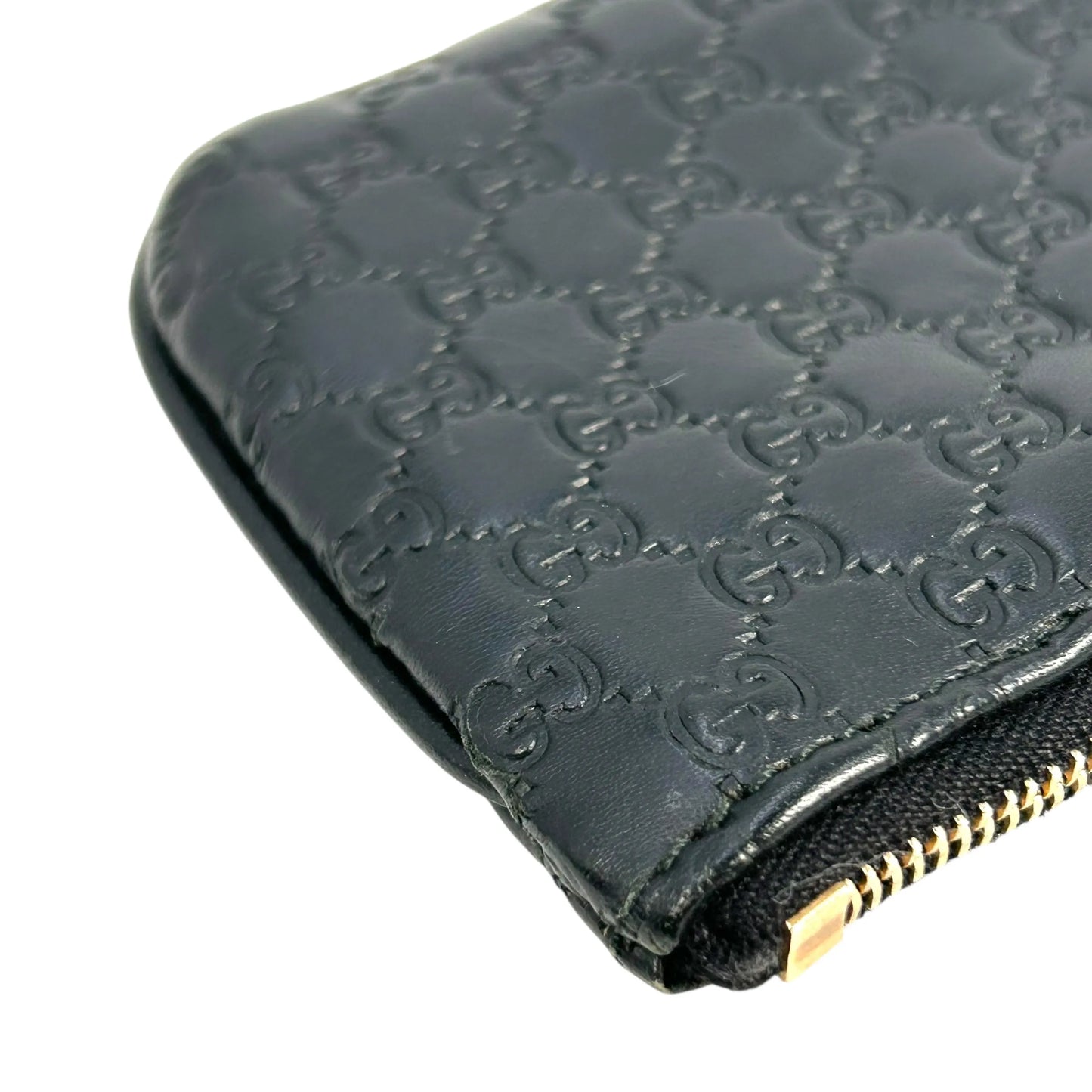 GUCCI マイクログッチシマ レザー キーケース コインケース - ブラック