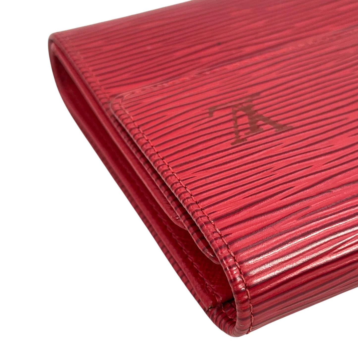 Louis Vuitton ポルトレゾール エテュイ パピエ エピレザー 三つ折り財布 コンパクトウォレット - レッド