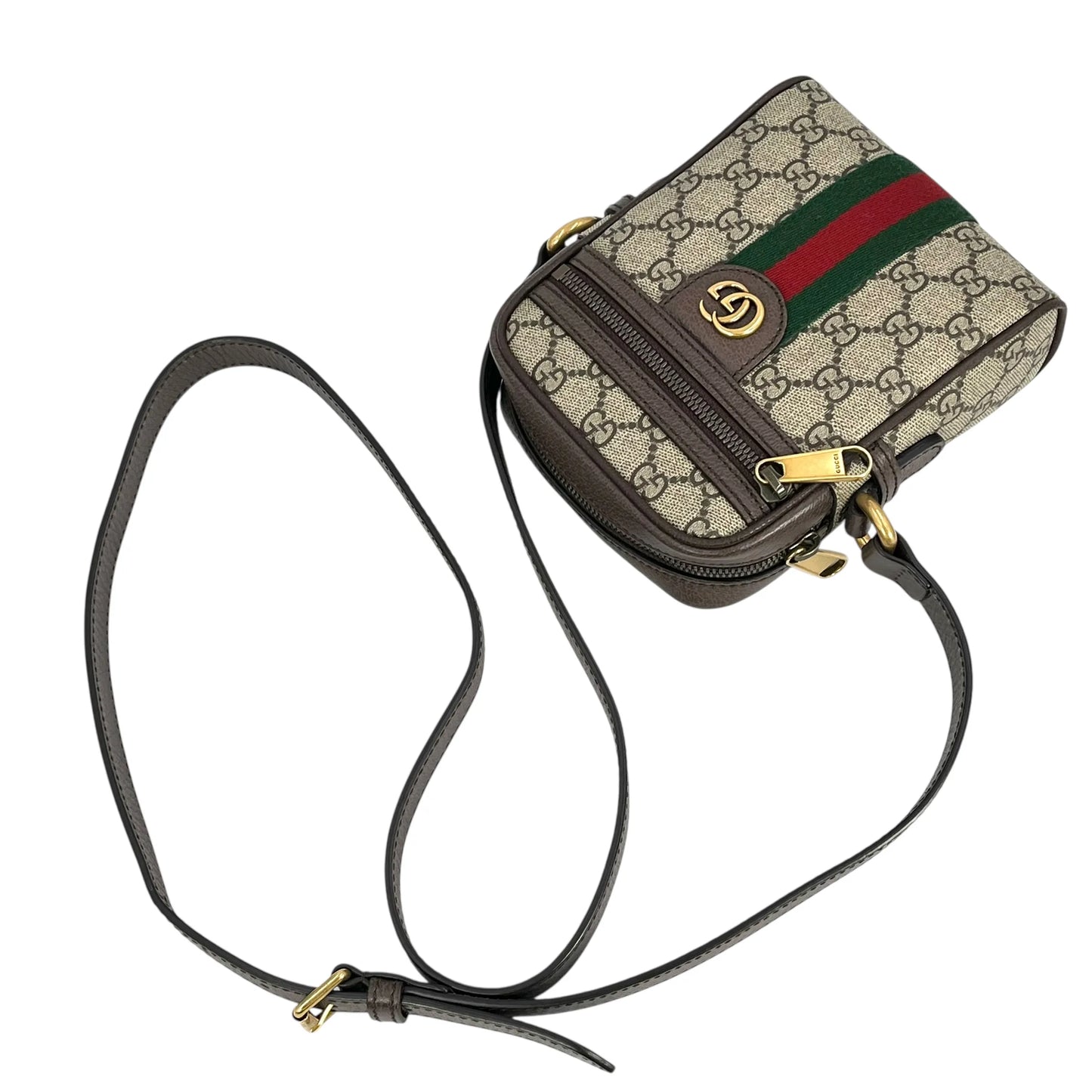 GUCCI オフィディア GGスプリーム キャンバス ショルダーバッグ - ブラウン
