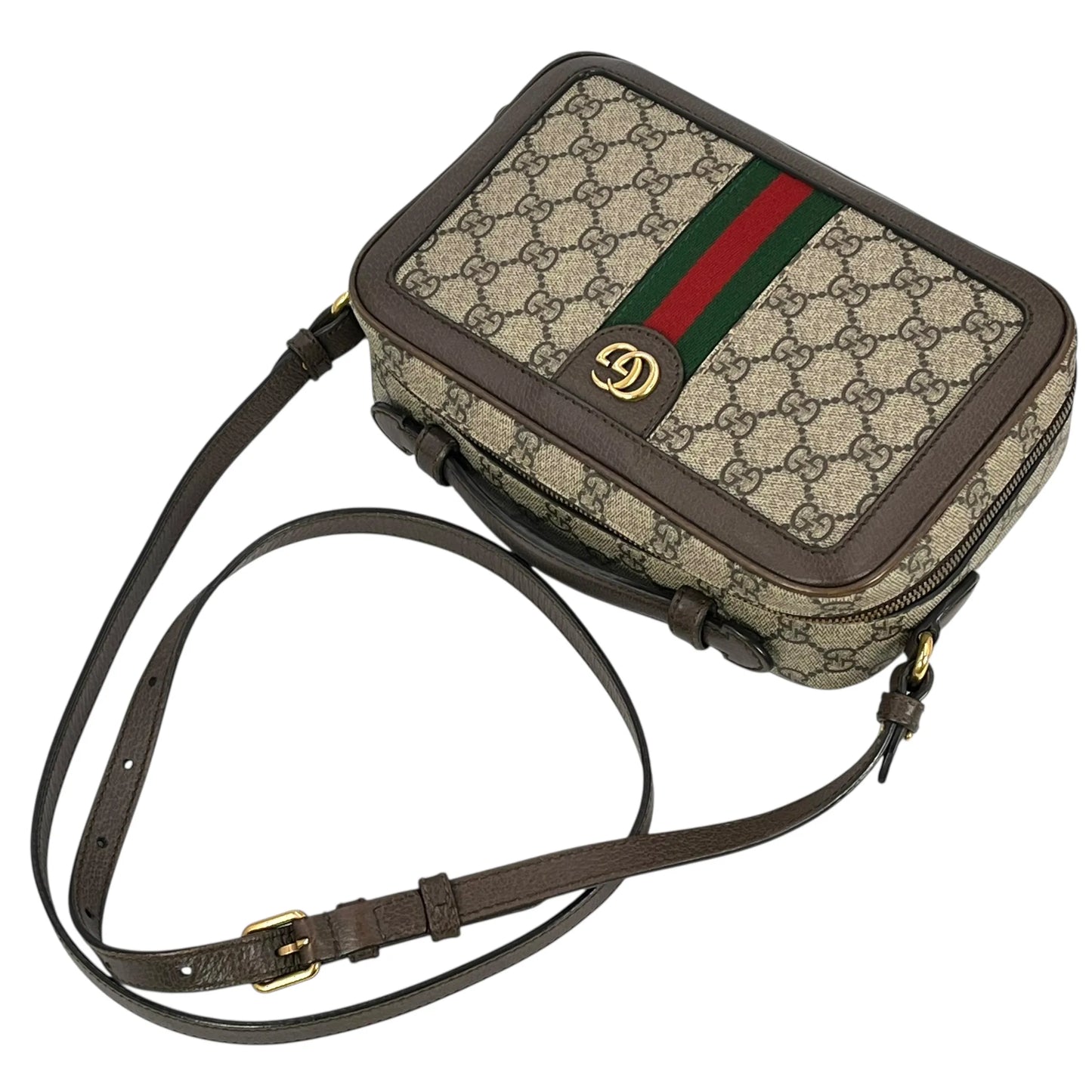 GUCCI オフディア スモール GGスプリーム キャンバス ショルダーバッグ - ブラウン