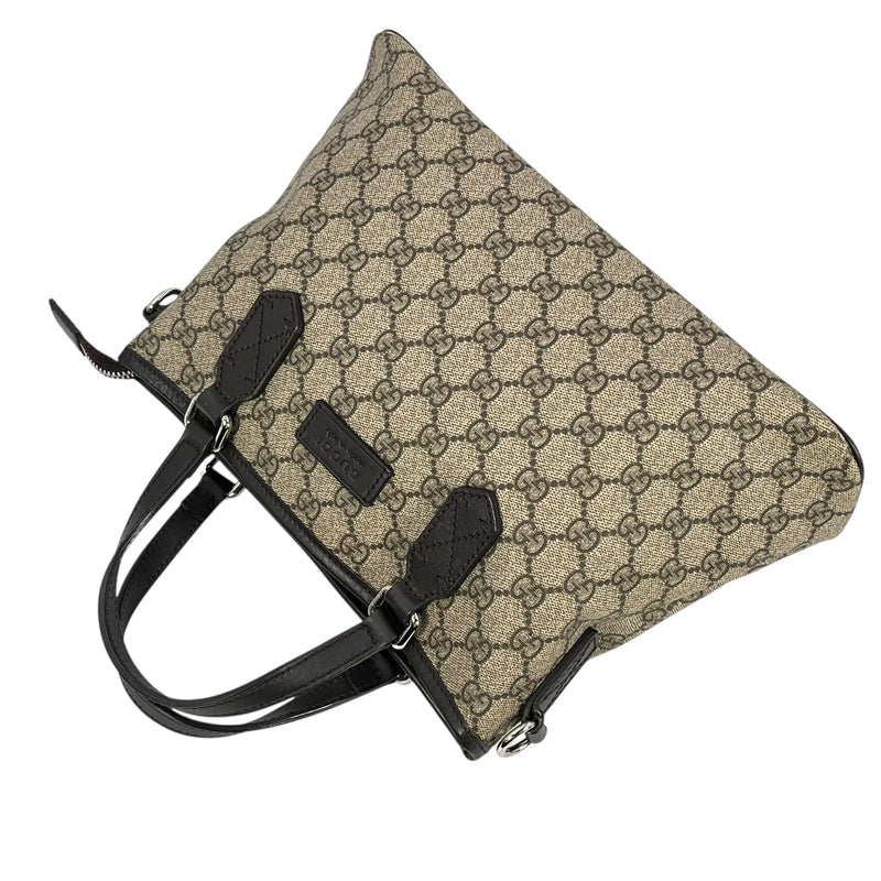 GUCCI GGスプリーム キャンバス ハンドバッグ ショルダーバッグ - ブラウン