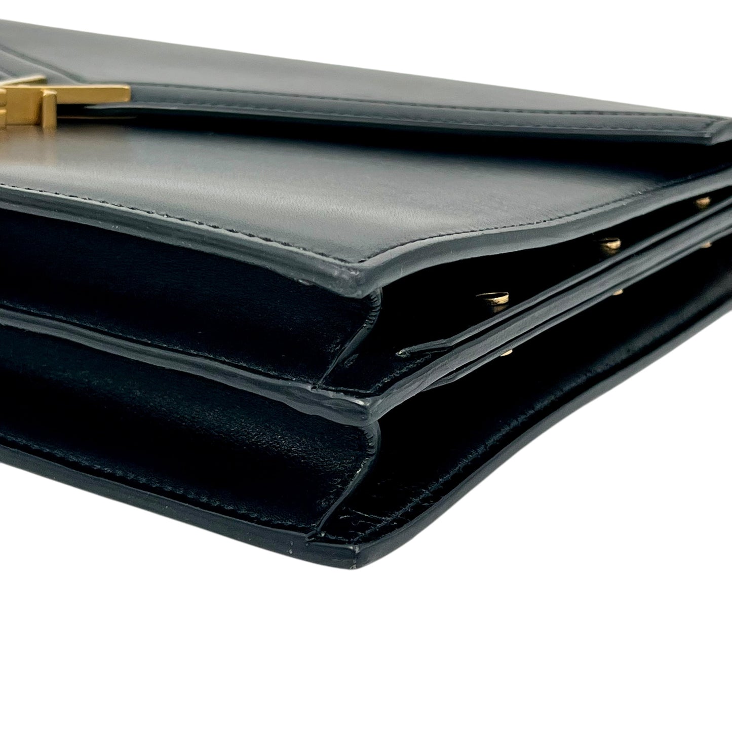 Salnt Laurent Cassandra Leather Chain Shoulder Bag Black