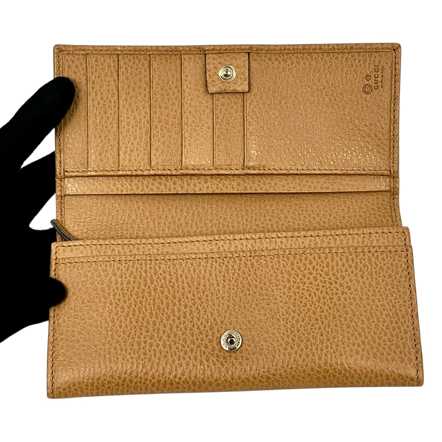 GUCCI Brown Leather Long Wallet
