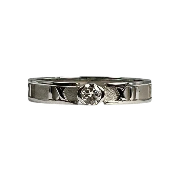 Tiffany Atlas 1PD Diamond Ring 18KWG Jewelry