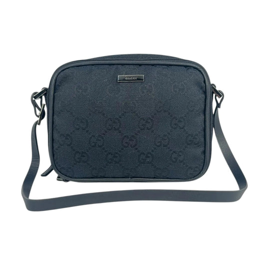 GUCCI GG Canvas Shoulder Pouch Mini Bag - Black