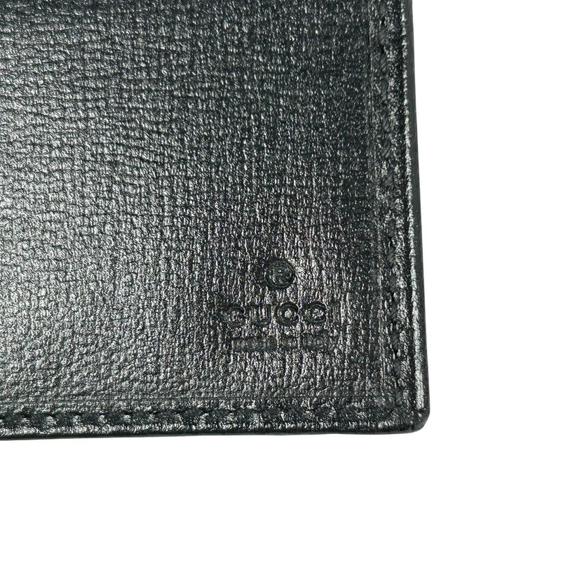 GUCCI Interloking G GG Supreme Money Clip Compact Wallet - Black