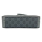 GUCCI GG Supreme Small Faux Leather Cross Body Bag - Gray