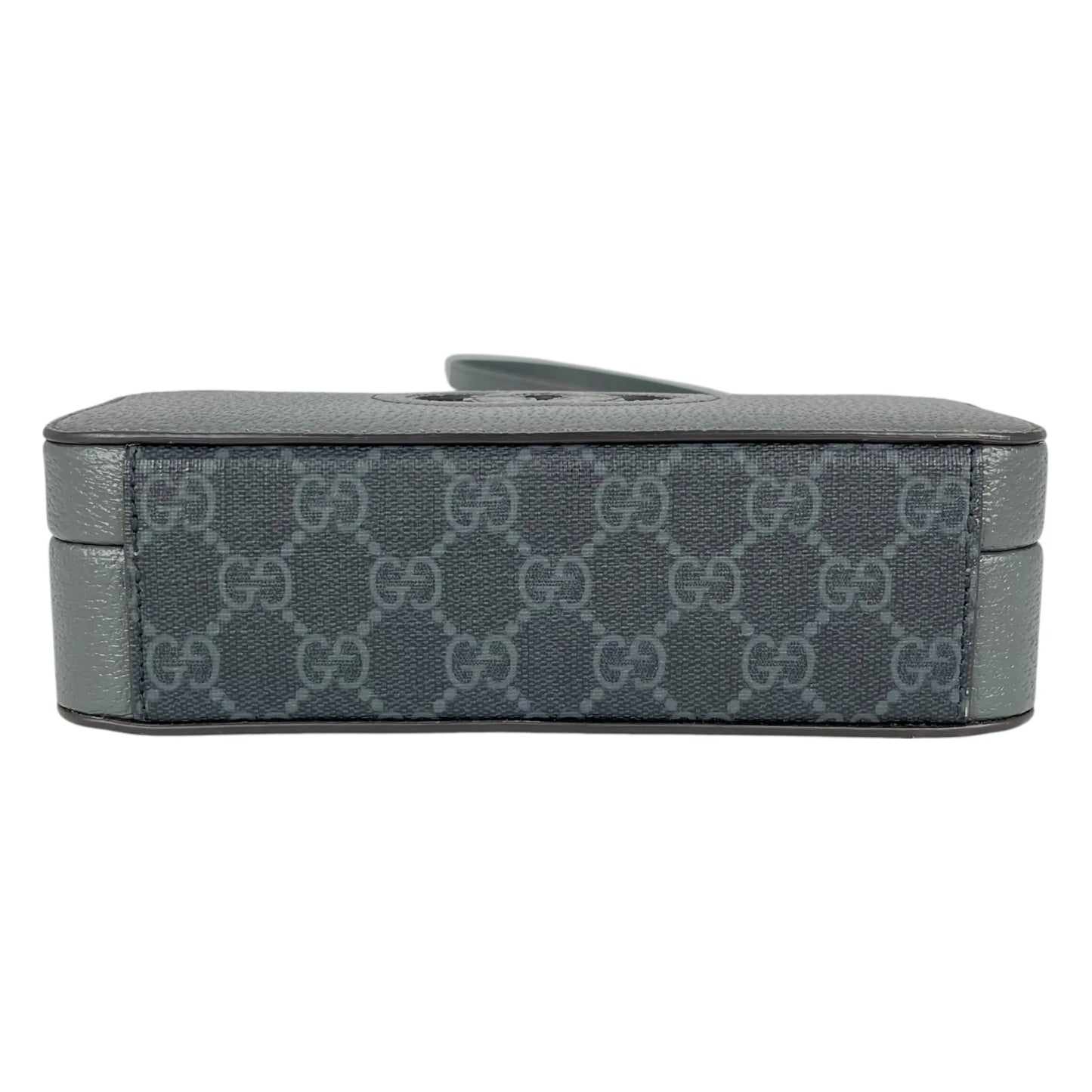 GUCCI GG Supreme Small Faux Leather Cross Body Bag - Gray