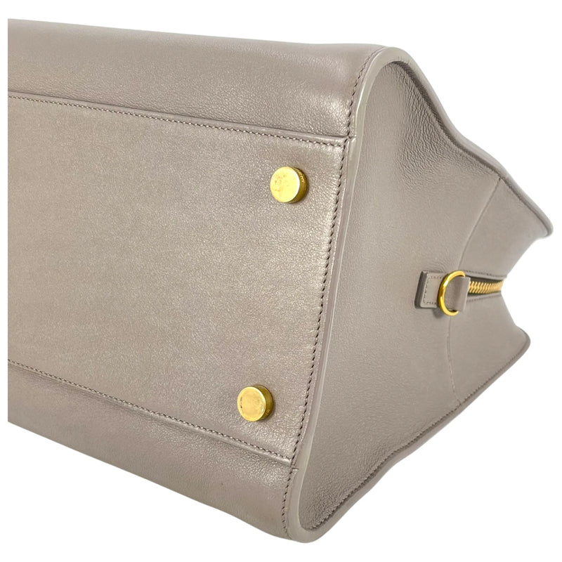 Saint Laurent Cabas Leather Hand Bag - Gray