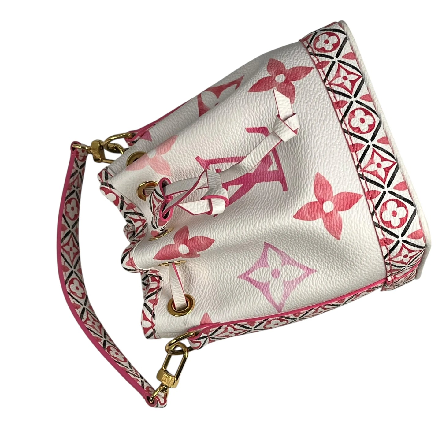 Louis Vuitton Monogram Nano Noe By The Pool Bucket Bag - Pink×White