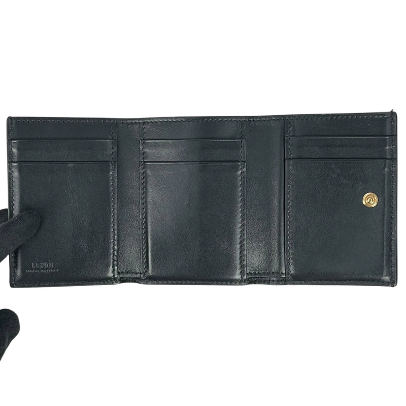 FENDI FF Diamond Tri-fold Compact Wallet - Black