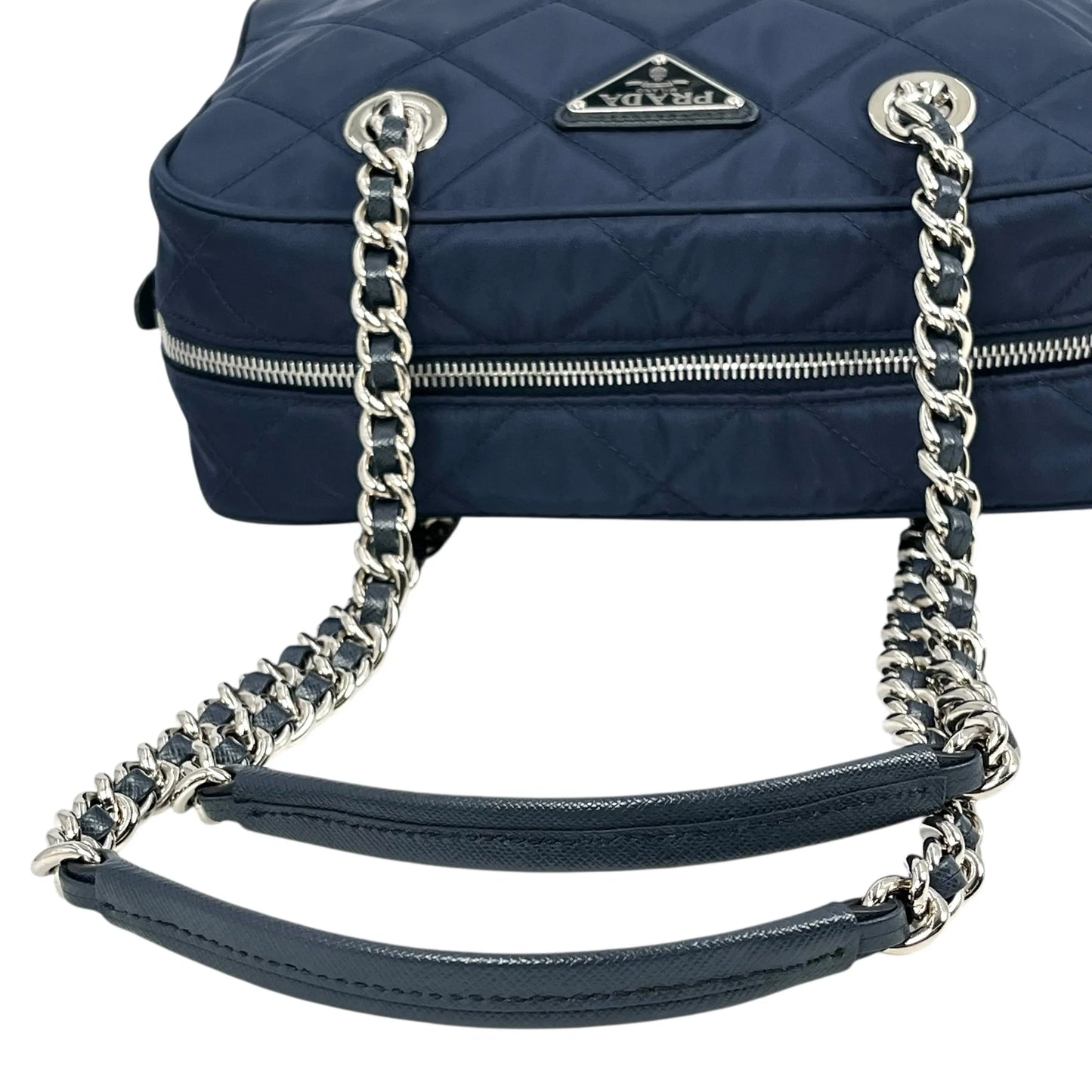 PRADA Nylon Quilting Chain Shoulder Bag - Navy