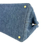 PRADA Canapa Denim Tote Bag Hand Bag - Blue