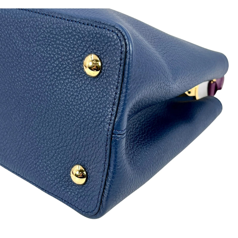 Louis Vuitton Capucines MM Taurillon Leather Hand Bag - Navy Blue