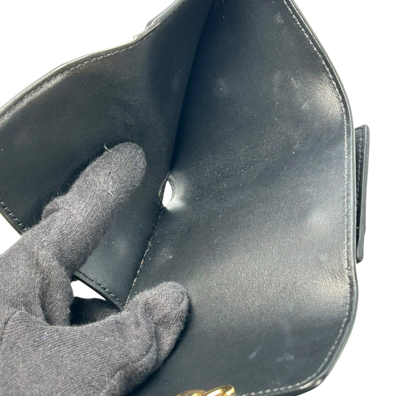 CELINE Compact Wallet With Coin Triomphe In Shiny Calfskin - Black