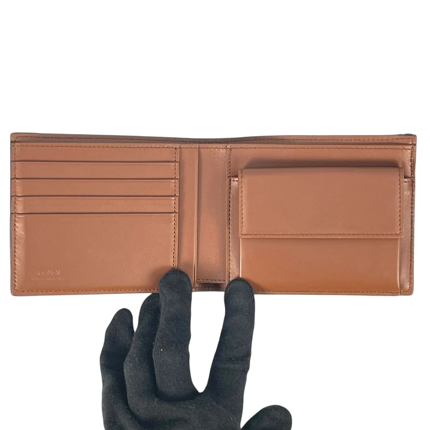 FENDI FF Denim Compact Wallet - Blue
