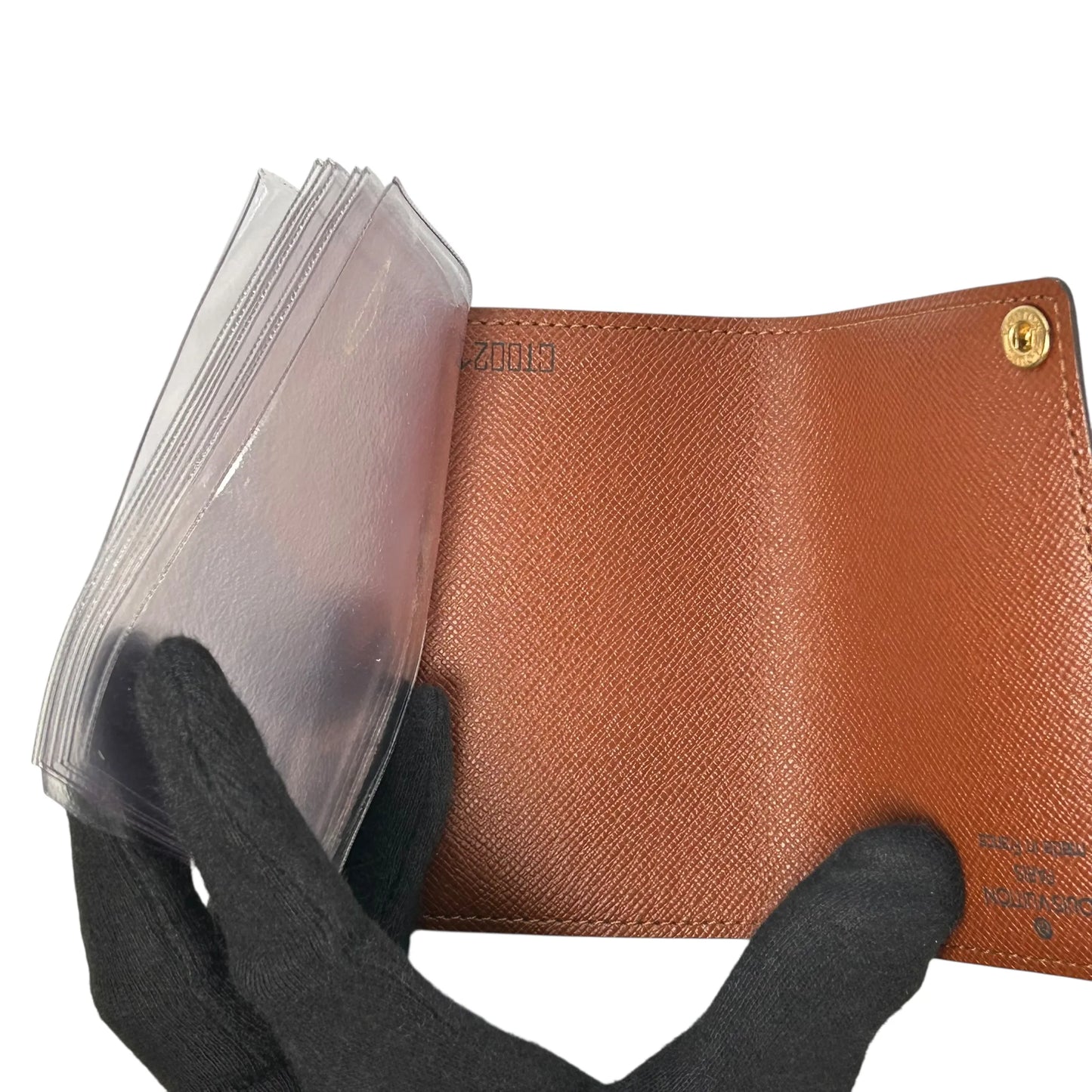 LOUIS VUITTON Porte Carte Credit Pression Monogram Canvas Card Case - Dark Brown 