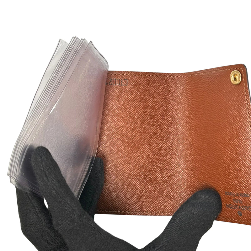 LOUIS VUITTON Porte Carte Credit Pression Monogram Canvas Card Case - Dark Brown 