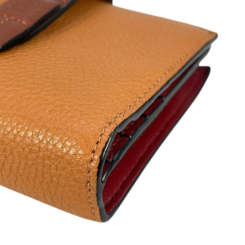 Loewe Calfskin Vertical Compact Wallet - Brown 