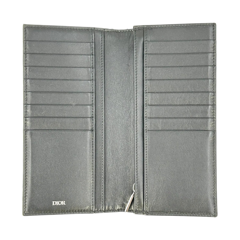 Christian Dior Oblique Jacquard Vertical Long Wallet - Black 