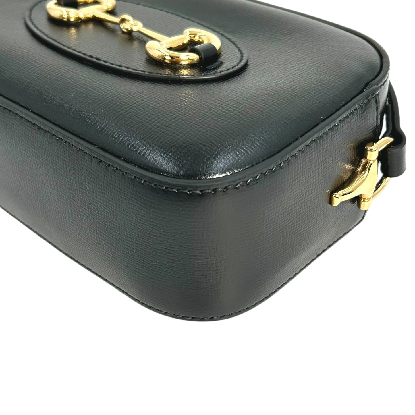 GUCCI Horsebit 1955 Leather Small Shoulder Bag - Black
