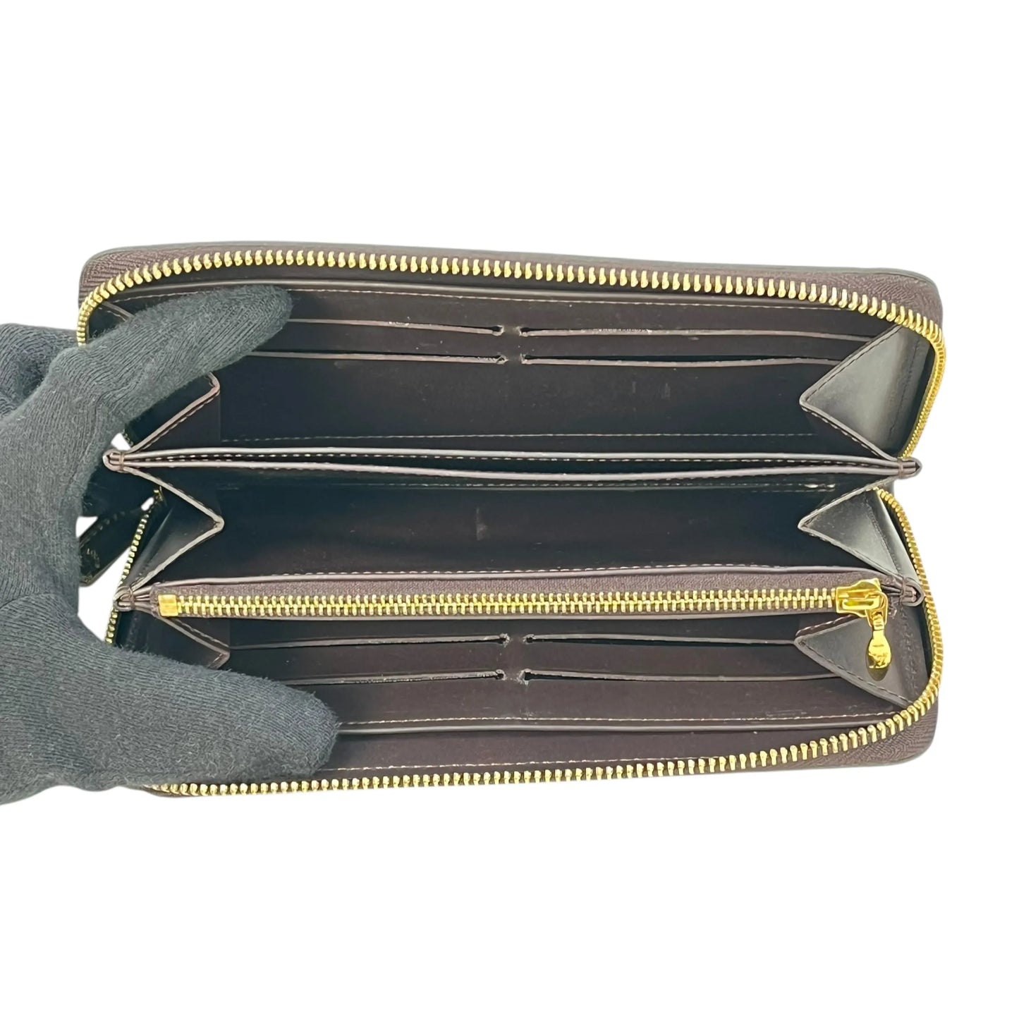 LOUIS VUITTON Monogram Vernis Zippy Wallet Long Wallet - Dark Brown 