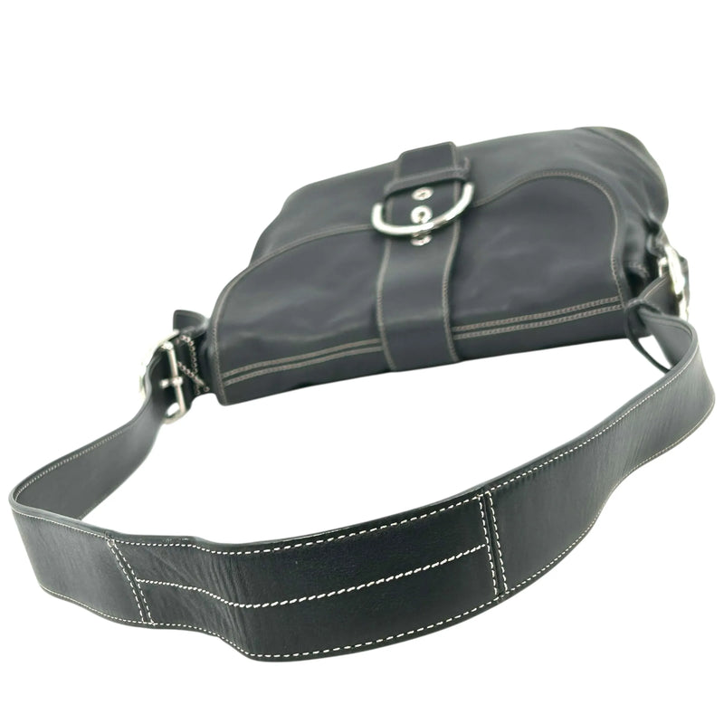 Coach ソーホー クロスボディ メッセンジャー レザー ショルダーバッグ - ブラック