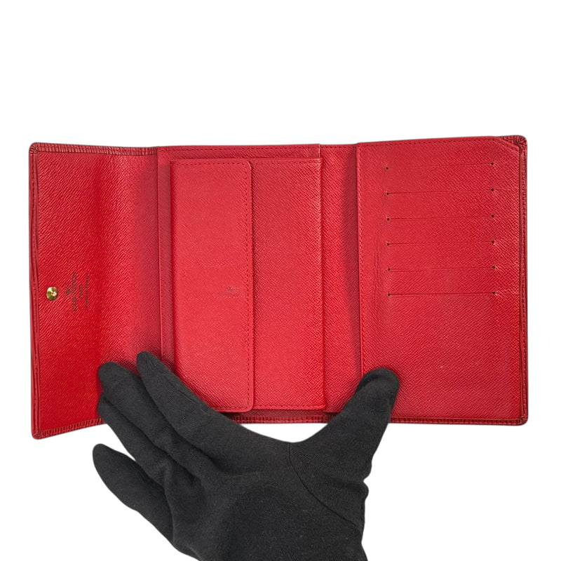 Louis Vuitton ポルトレゾール エテュイ パピエ エピレザー 三つ折り財布 コンパクトウォレット - レッド