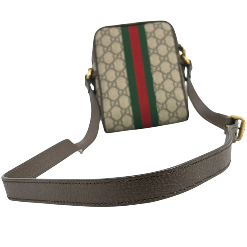 GUCCI オフィディア GGスプリーム キャンバス ショルダーバッグ - ブラウン