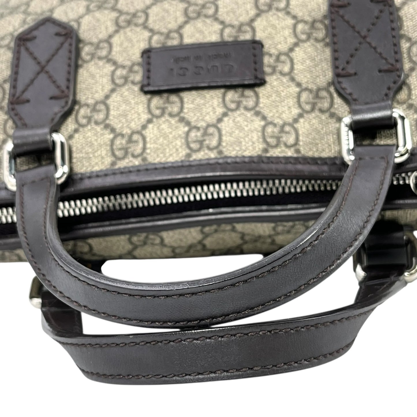 GUCCI GGスプリーム キャンバス ハンドバッグ ショルダーバッグ - ブラウン