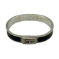 HERMES Jet Bangle Black Silver Bracelet Accessories