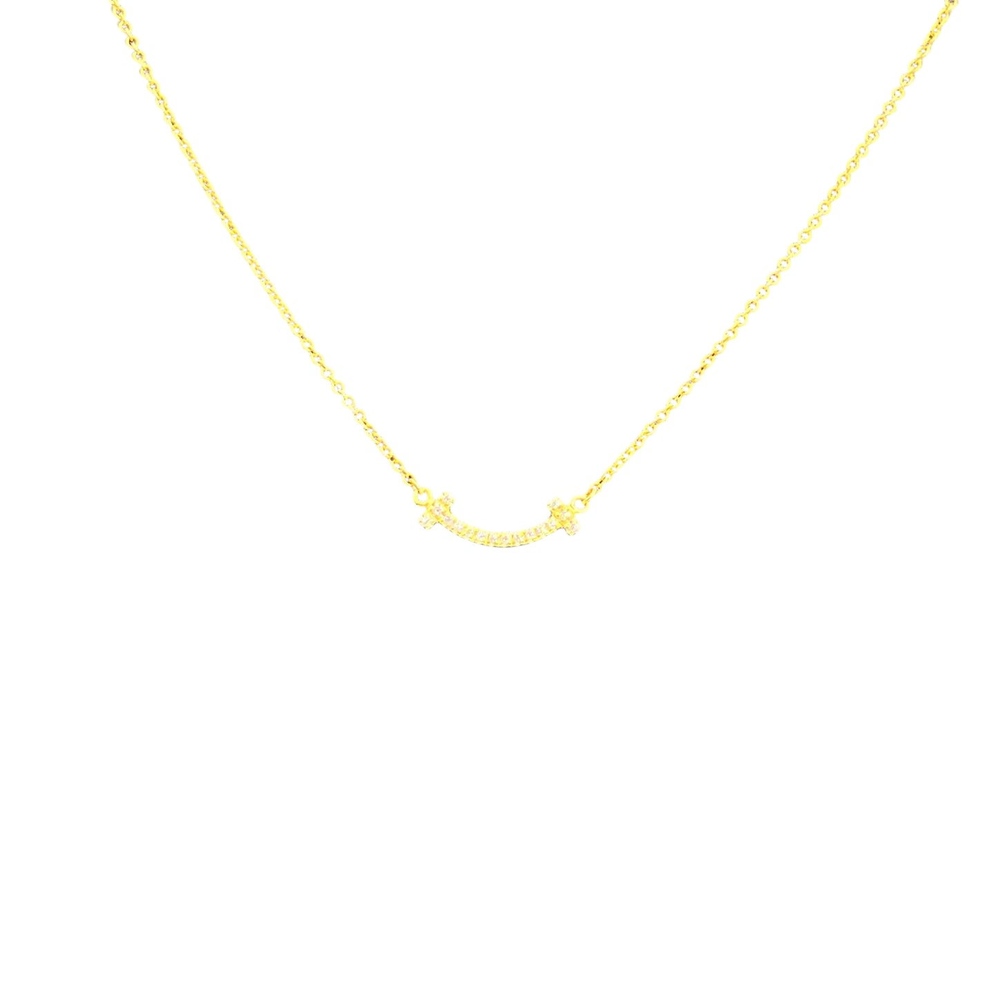 Tiffany & Co T-Smile Mini Diamond Necklace