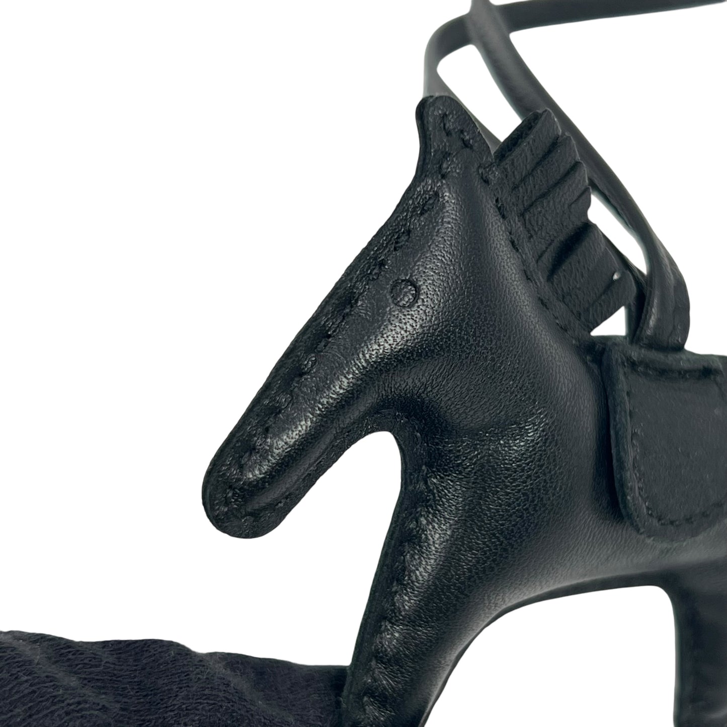 HERMES Rodeo Horse Bag Charm PM Black