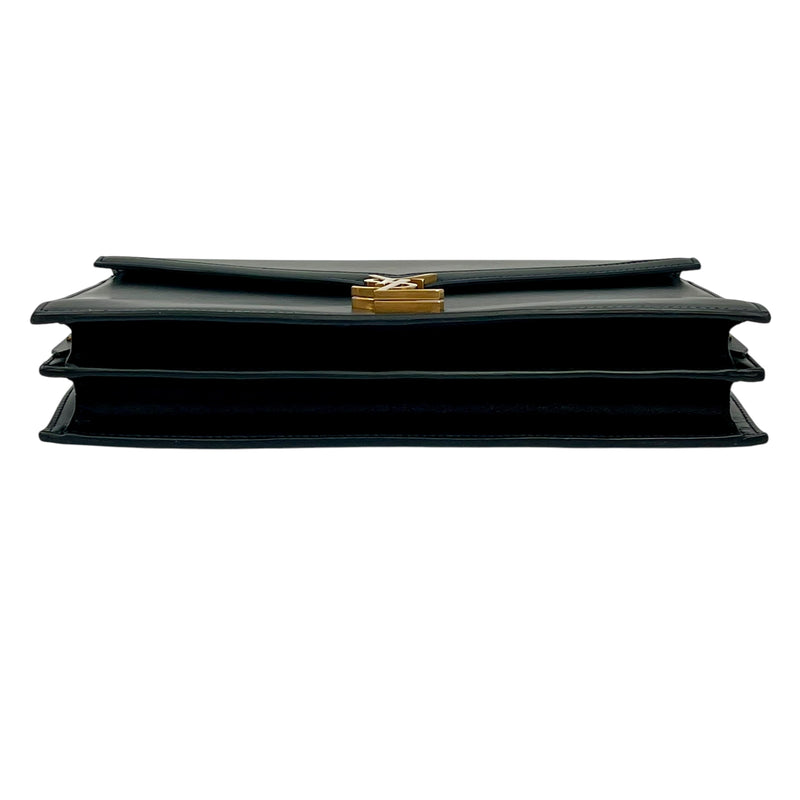 Saint Laurent Cassandra Leather Chain Shoulder Bag Black