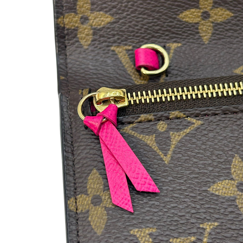 Louis Vuitton Monogram Pochette Week End Chain Wallet - Brown