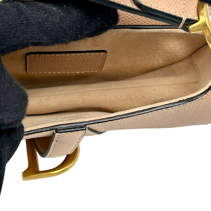Dior Saddle Leather Hand Bag - Beige